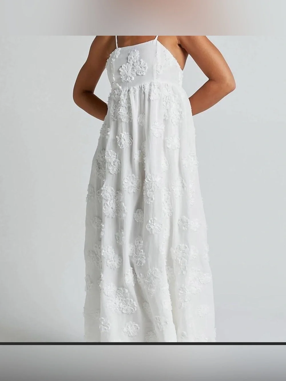 NWT Amazon White Floral Maxi Dress - Picture 1 of 7